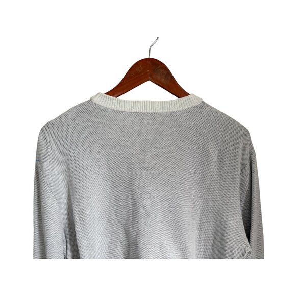 Diesel Mens Gray Knit Sweater With White Ribbed Trim & Green Detail Size Med - Picture 5 of 8